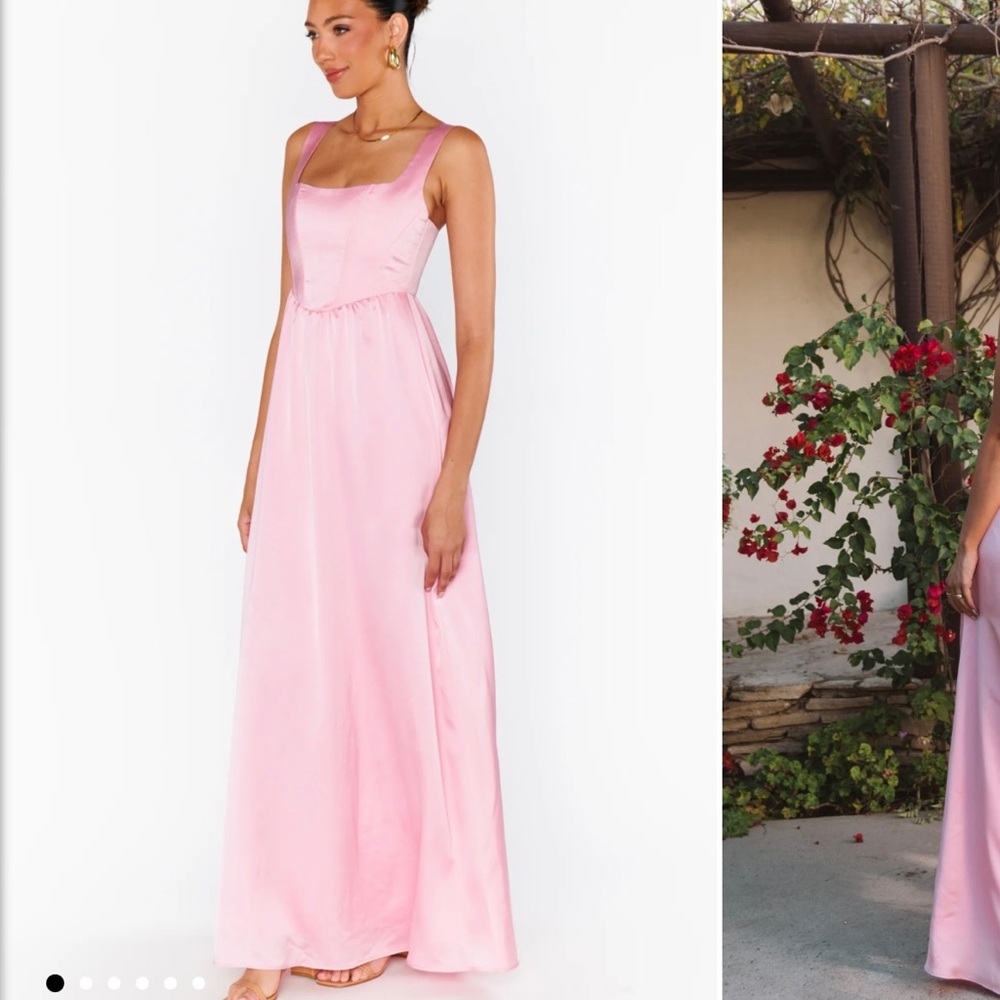 Show Me Your Mumu Nina Maxi Dress ~ Light Pink Luxe Satin | Size: XXL